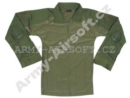 Taktické triko zelené s náloketníky  Maskáče