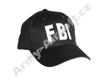 Čepice BASEBALL s nápisem 'FBI' ČERNÁ  Maskáče