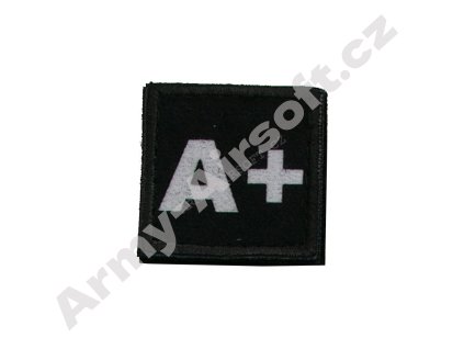Nášivka krevní skupina A+ (POS) černá - ACM  Army shop
