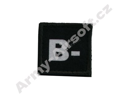 Nášivka krevní skupina B- (NEG) černá - ACM  Army shop