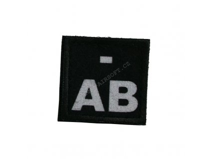 Nášivka krevní skupina AB- (NEG) černá - ACM