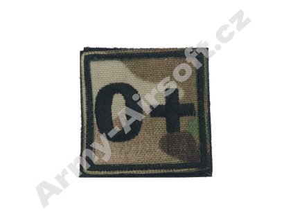 Nášivka krevní skupina 0+ (POS) Multicam - ACM  Army shop