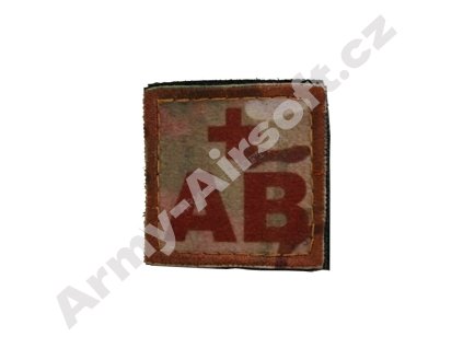 Nášivka krevní skupina AB+ (POS) Multicam - ACM  Army shop