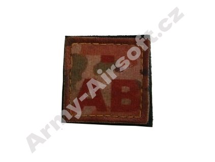 Nášivka krevní skupina AB- (NEG) Multicam - ACM  Army shop