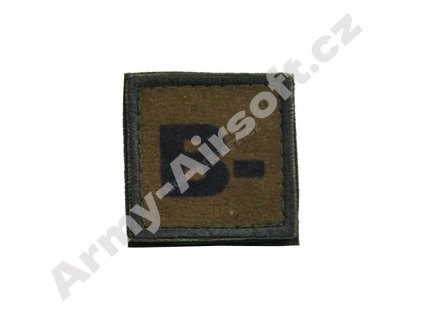 Nášivka krevní skupina B- (NEG) oliv - ACM  Army shop