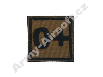Nášivka krevní skupina 0+ (POS) coyote - ACM  Army shop