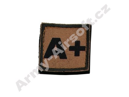 Nášivka krevní skupina A+ (POS) coyote - ACM  Army shop