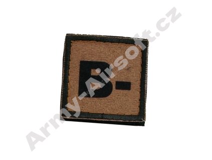 Nášivka krevní skupina B- (NEG) coyote - ACM  Army shop