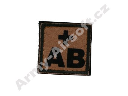Nášivka krevní skupina AB+ (POS) coyote - ACM  Army shop