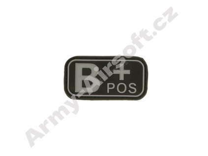 Nášivka krevní skupina B POS černá (3D plast)  Army shop