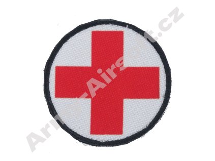 Nášivka kruhová červený kříž bílý podklad  Army shop