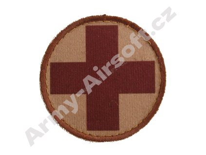 Nášivka kruhová hnědý kříž pískový podklad  Army shop
