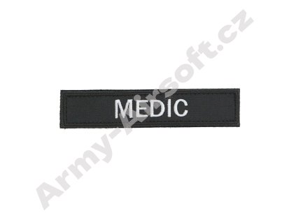 Nášivka Jmenovka black MEDIC (bílé písmo)  Army shop