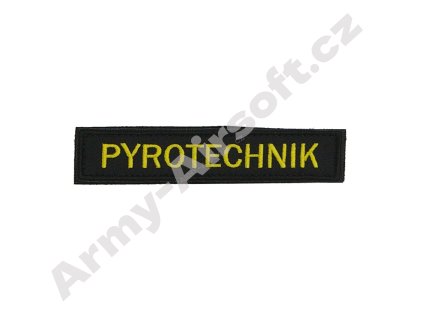 Nášivka Jmenovka black PYROTECHNIK  Army shop