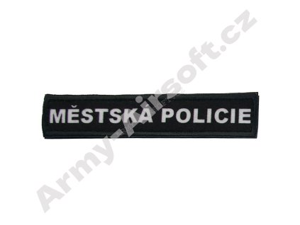 Nášivka Jmenovka black MĚSTSKÁ POLICIE  Army shop