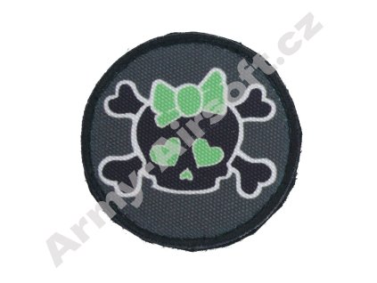 Nášivka lebka zelená  Army shop