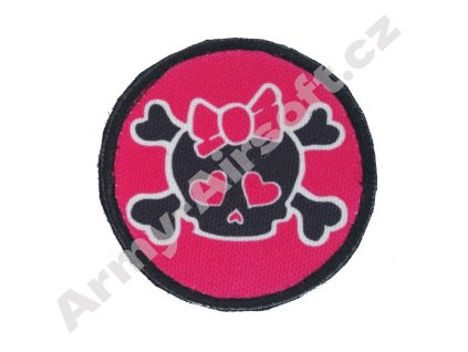 Nášivka lebka růžová  Army shop