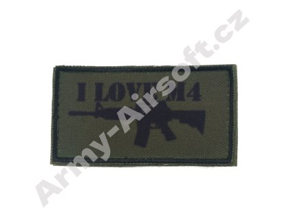 Nášivka I LOVE M4 Olive  Army shop