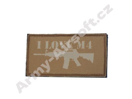 Nášivka I LOVE M4 Coyote  Army shop