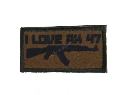 Nášivka I LOVE AK47 Olive