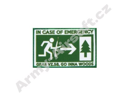 Nášivka IN CASE OF EMERGENCY zelená  Army shop