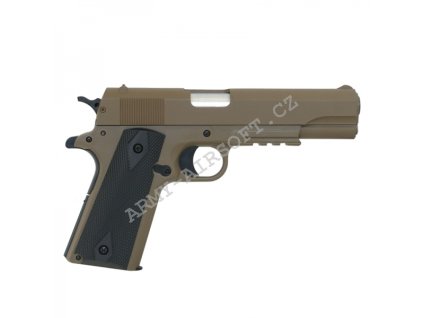 HPA Colt 1911 TAN kovový závěr - CYBG  Airsoft