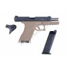 W-Force G17 - Black/TAN - kovový závěr, stříbrná hlaveň, blowback  Airsoft