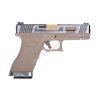 W-Force G17 - Silver/TAN - kovový závěr, zlatá hlaveň, blowback  Airsoft