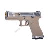 W-Force G17 - Silver/TAN - kovový závěr, zlatá hlaveň, blowback  Airsoft