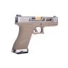 W-Force G17 - Silver/TAN - kovový závěr, zlatá hlaveň, blowback  Airsoft