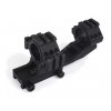 Airsoft spojené montážní kroužky 25mm / 30mm s horní a boční RIS - černé - AimO  Airsoft