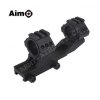 Airsoft spojené montážní kroužky 25mm / 30mm s horní RIS - černé - Aim-O  Airsoft