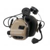 Ochranná sluchátka s mikrofonem na přilbu M32H TAN - Earmor  Army shop