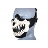Taktická maska obličeje Glory s bílými 3D tesáky (UPGRADE) - černá  Airsoft