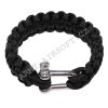 Náramek PARACORD kov.přezka ČERNÝ  airsoft