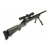 Airsoft Sniper U.S. M24 - olivová (OD) + optika a dvojnožka - Snow Wolf  Airsoft