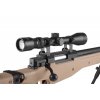 Airsoft Sniper L96D AW 338 (MB-08D TAN) + optika a dvojnožka - Well  Airsoft