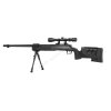 Airsoft Sniper MB16D + optika a dvojnožka, černá - WELL  Airsoft