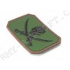 Nášivka 3D "Pirateskull" Zelená/černá - Emerson  Army shop