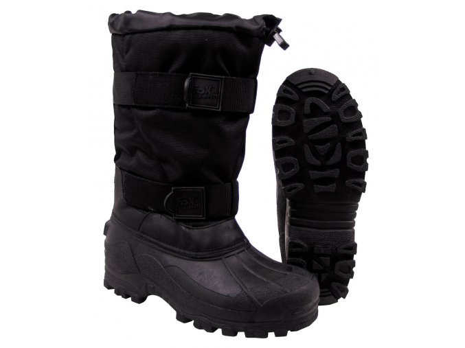 Mrazuvzdorné zimní boty Fox -40 °C s pryžovou podrážkou černé