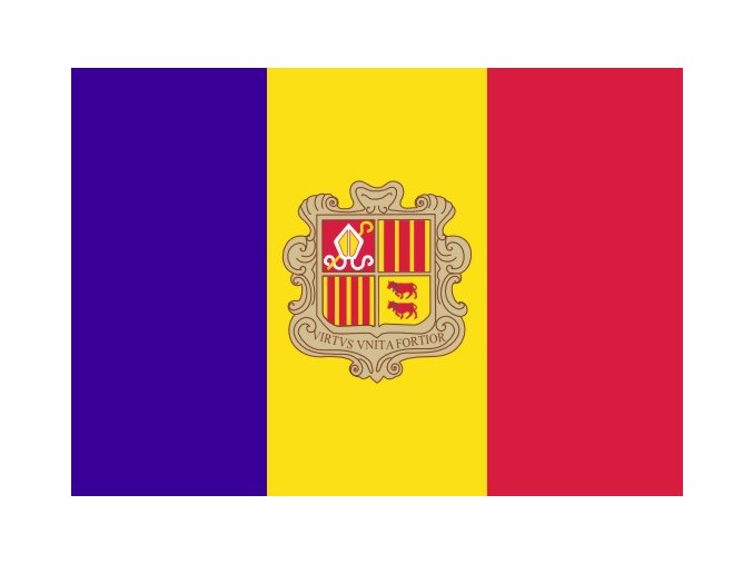 Vlajka Andory o velikosti 90 x 150 cm