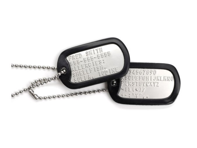 US Army DOG TAG nerez s ražbou