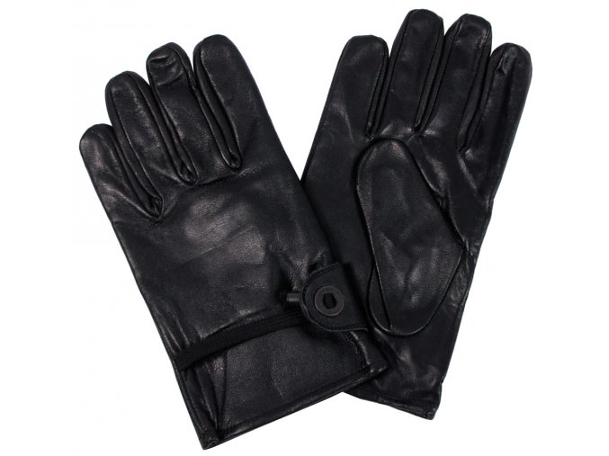 Westernové rukavice černá kožené zateplené