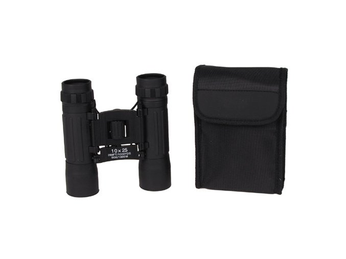 Dalekohled skládací 10 x 25 černý ruby-čočky