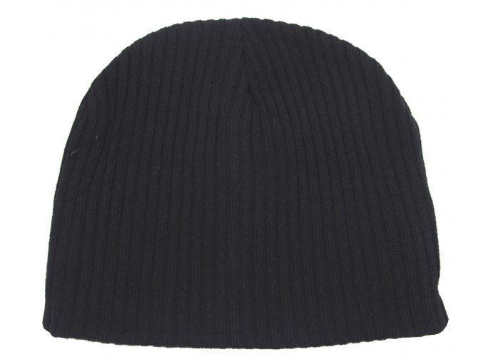 Pletená čepice  BEANIE Acryl černá extra krátká