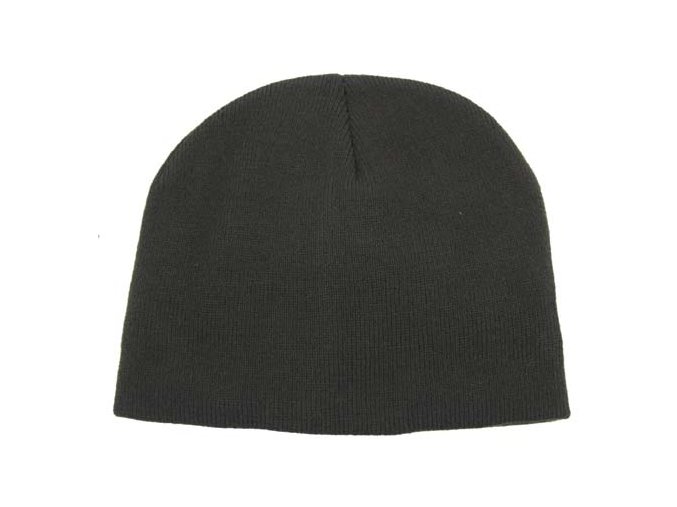 Pletená čepice BEANIE černá jemně pletená Acryl krátká