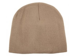 Pletená čepice "BEANIE" khaki jemně pletená Acryl krátká