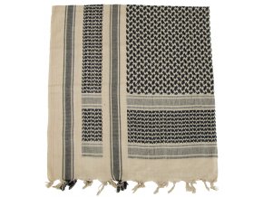 Arabský šátek s třásněmi (palestina, arafat) béžovo-černý 115x110cm