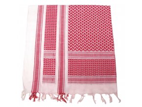 Arabský šátek s třásněmi (palestina, arafat) červeno-bílý 115x110cm