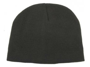 Pletená čepice BEANIE černá jemně pletená Acryl krátká